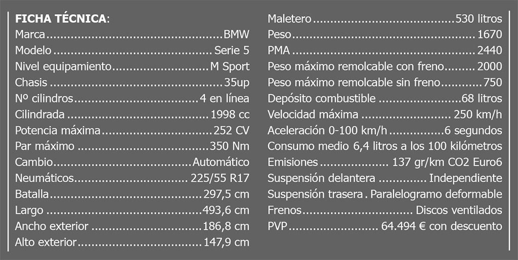 BMW SERIE 5 ficha tecnica